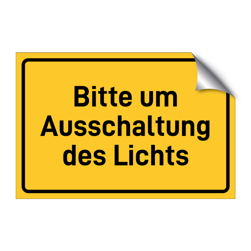 Bitte um Ausschaltung des Lichts