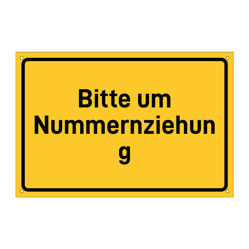 Bitte um Nummernziehung