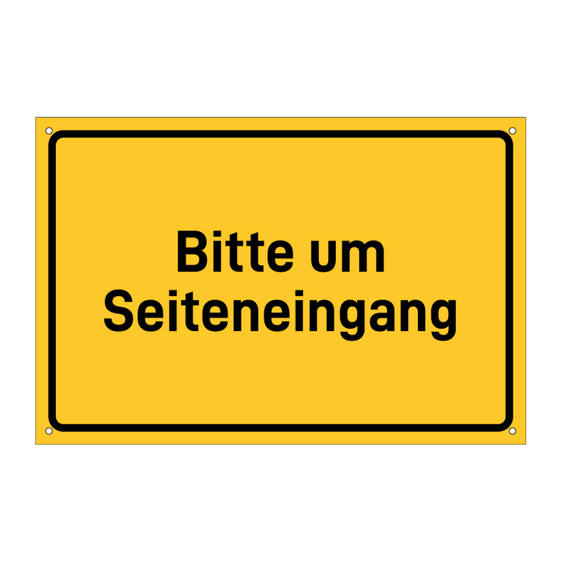 Bitte um Seiteneingang