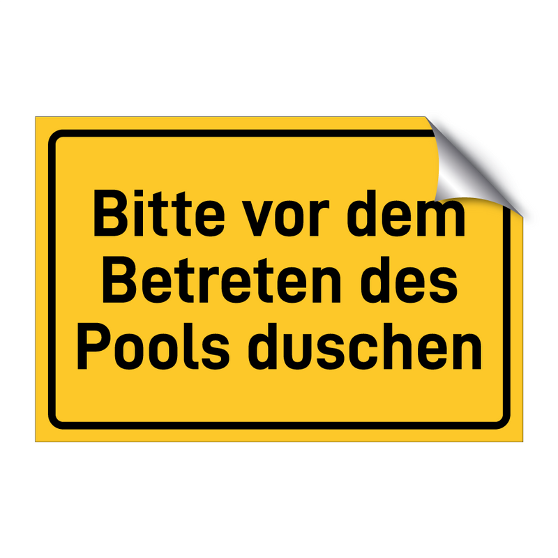 Bitte vor dem Betreten des Pools duschen