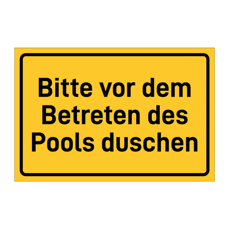 Bitte vor dem Betreten des Pools duschen