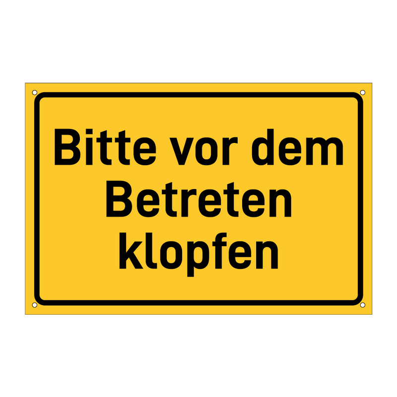 Bitte vor dem Betreten klopfen