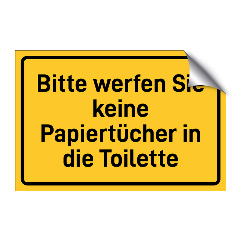 Bitte werfen Sie keine Papiertücher in die Toilette