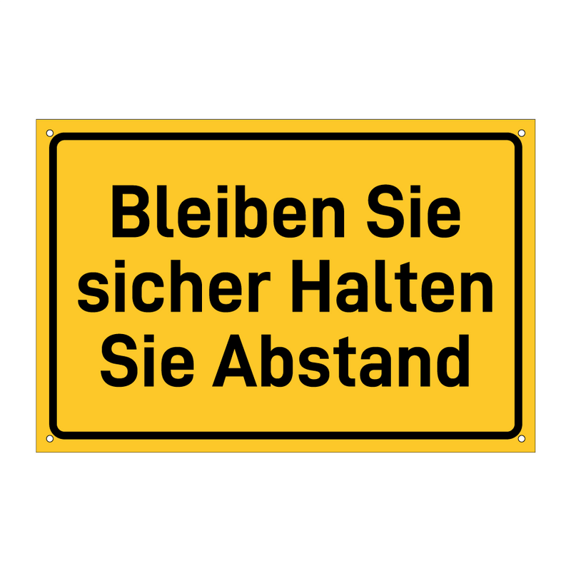 Bleiben Sie sicher Halten Sie Abstand