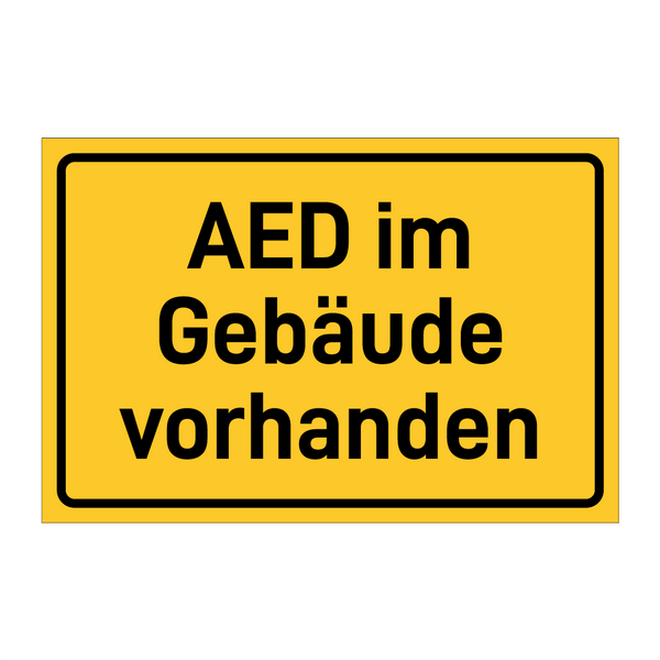 AED im Gebäude vorhanden & AED im Gebäude vorhanden & AED im Gebäude vorhanden