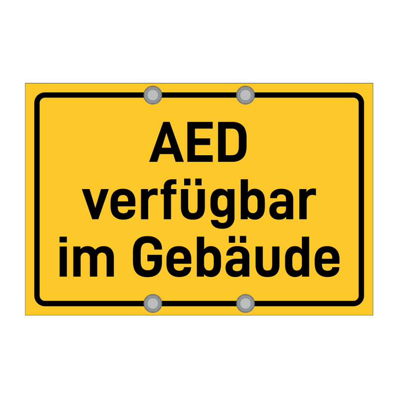 AED verfügbar im Gebäude & AED verfügbar im Gebäude & AED verfügbar im Gebäude