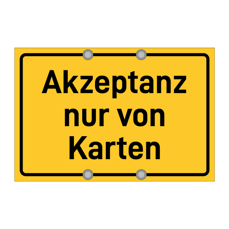 Akzeptanz nur von Karten & Akzeptanz nur von Karten & Akzeptanz nur von Karten