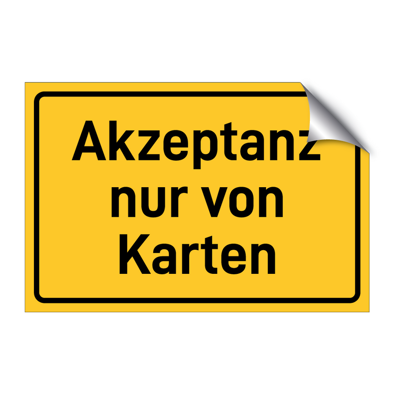 Akzeptanz nur von Karten & Akzeptanz nur von Karten & Akzeptanz nur von Karten