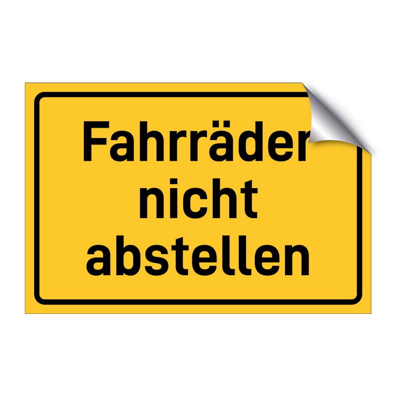 Fahrräder nicht abstellen