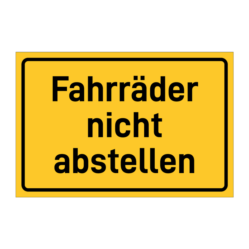 Fahrräder nicht abstellen