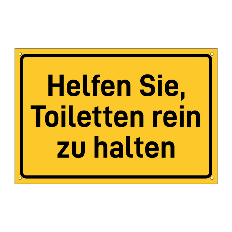 Helfen Sie, Toiletten rein zu halten