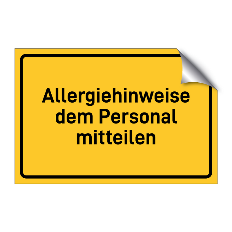 Allergiehinweise dem Personal mitteilen & Allergiehinweise dem Personal mitteilen