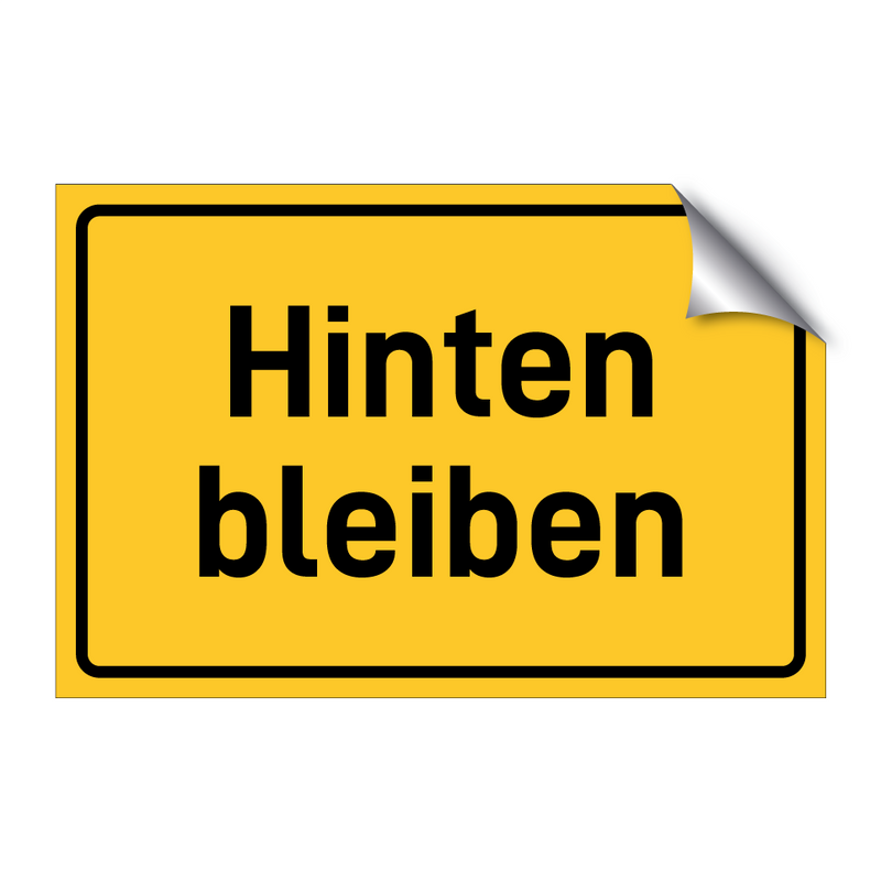 Hinten bleiben