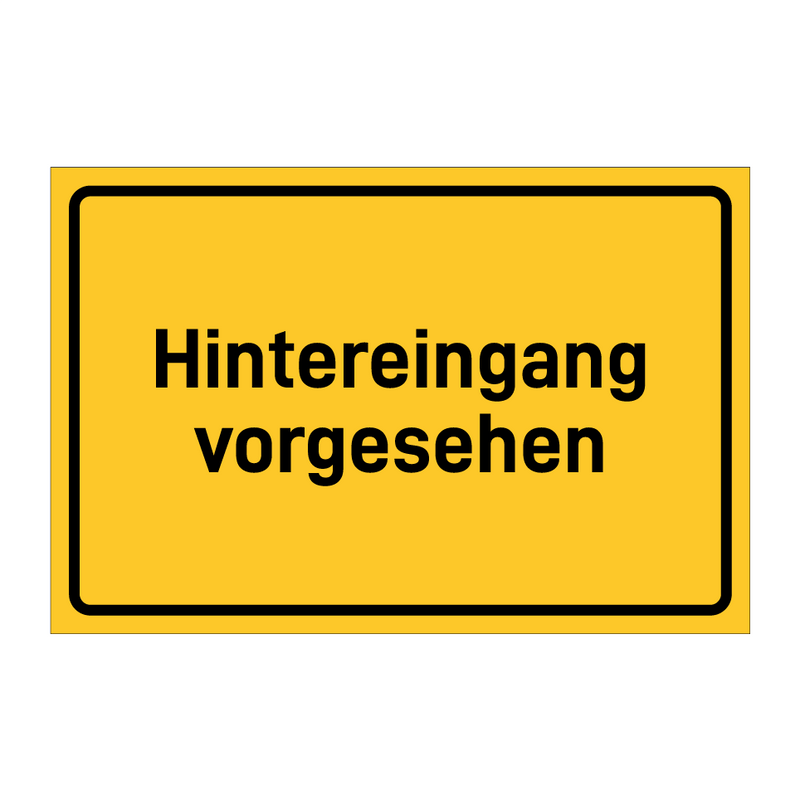 Hintereingang vorgesehen