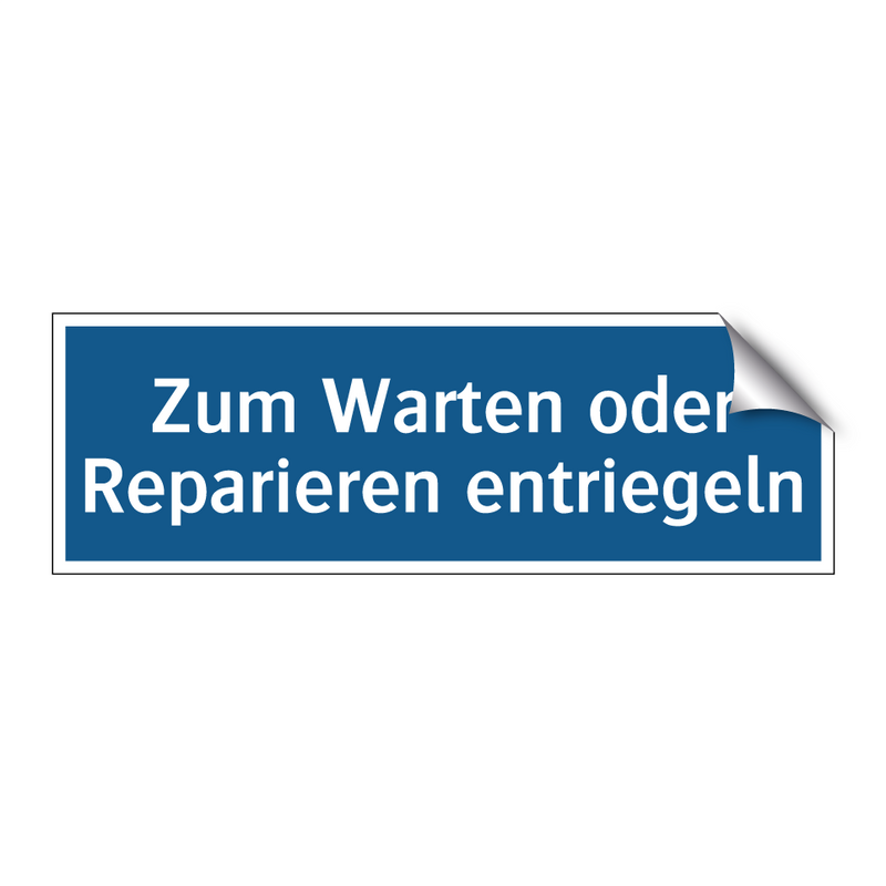 Zum Warten oder Reparieren entriegeln