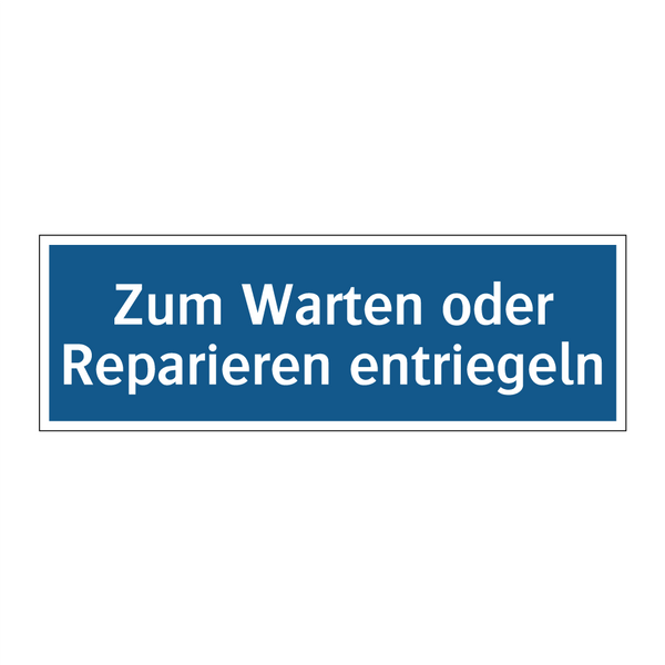 Zum Warten oder Reparieren entriegeln