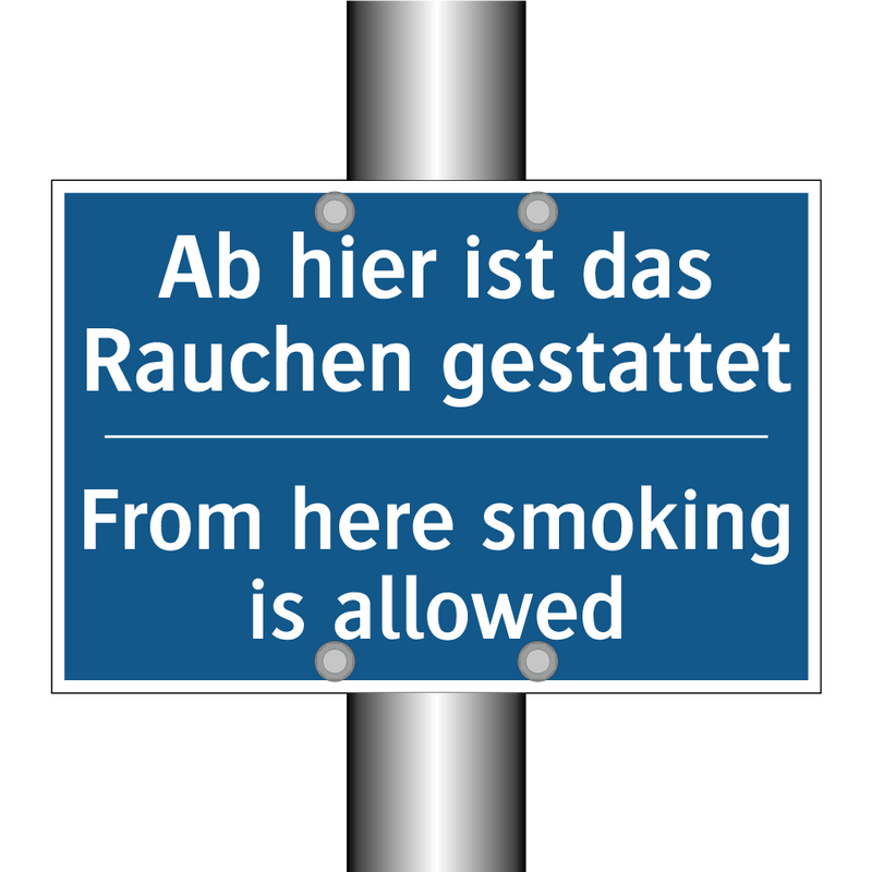 Ab hier ist das Rauchen gestattet/.../ - From here smoking is allowed