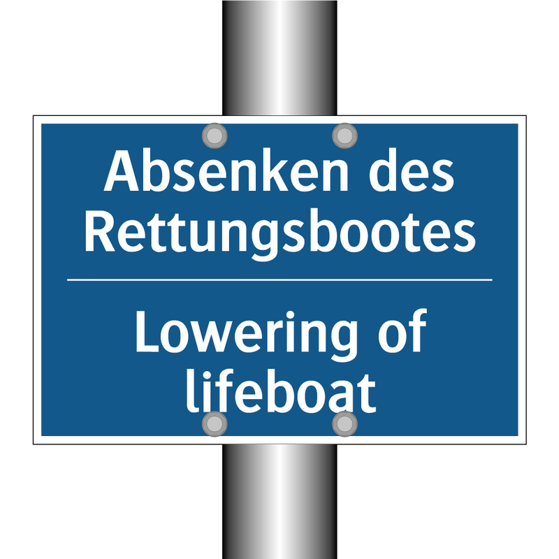 Absenken des Rettungsbootes - Lowering of lifeboat