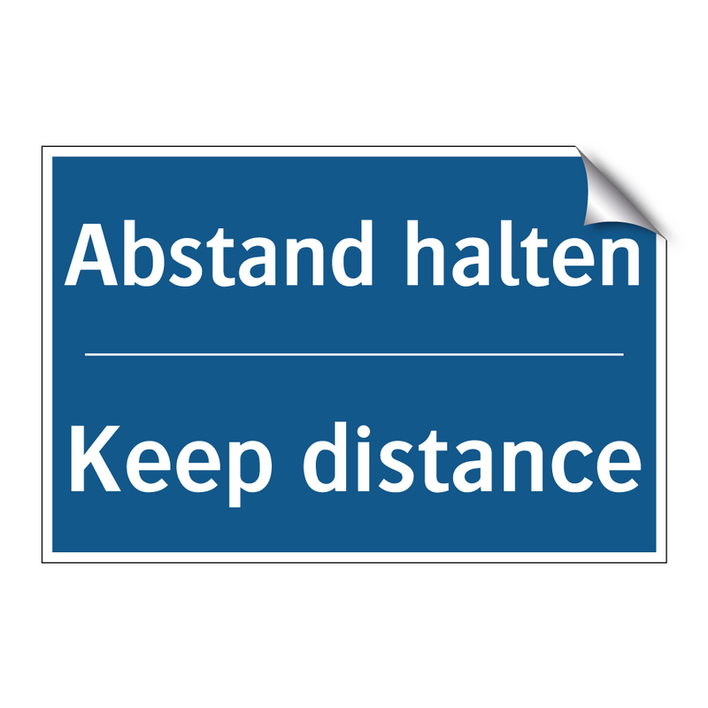 Abstand halten - Keep distance