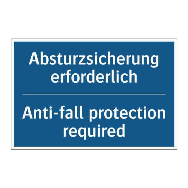 Absturzsicherung erforderlich - Anti-fall protection required