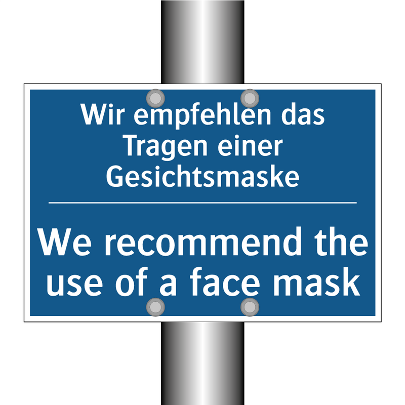 Wir empfehlen das Tragen einer /.../ - We recommend the use of a face /.../