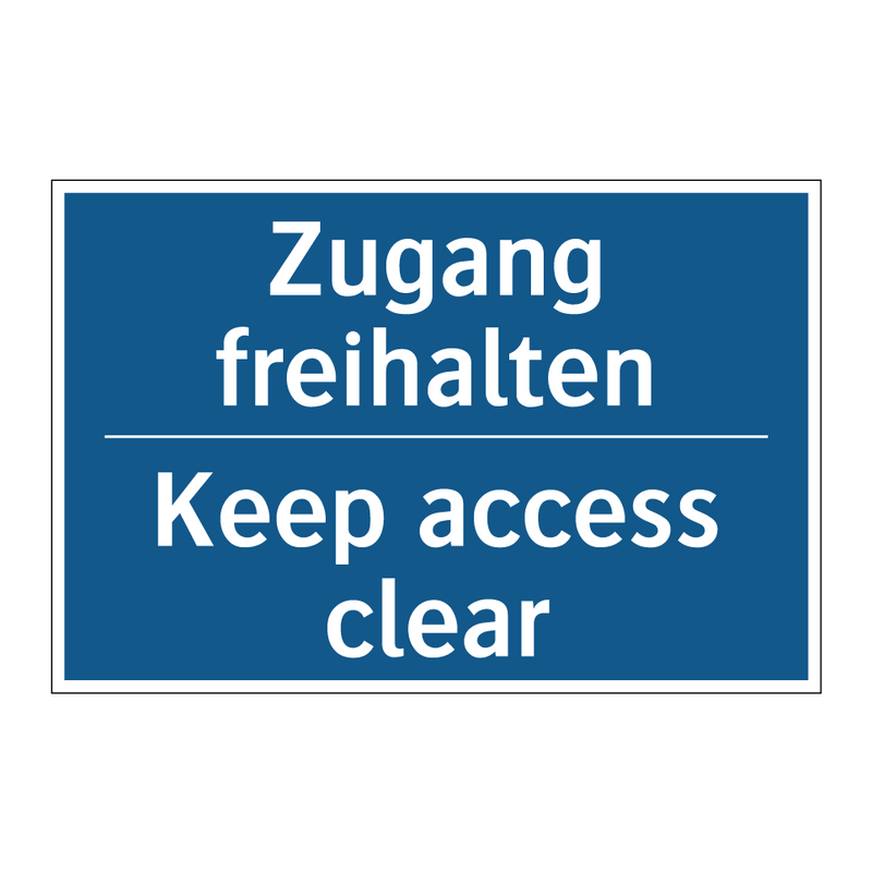 Zugang freihalten - Keep access clear