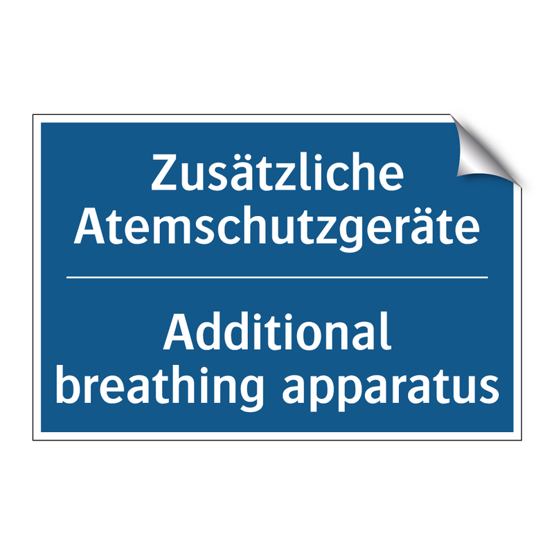 Zusätzliche Atemschutzgeräte - Additional breathing apparatus