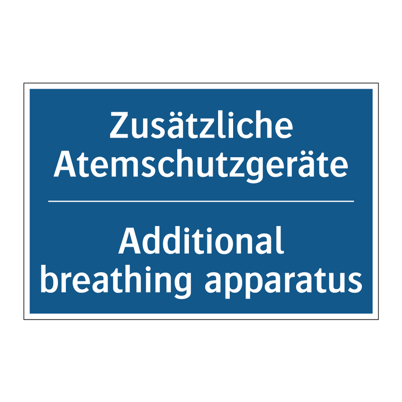 Zusätzliche Atemschutzgeräte - Additional breathing apparatus