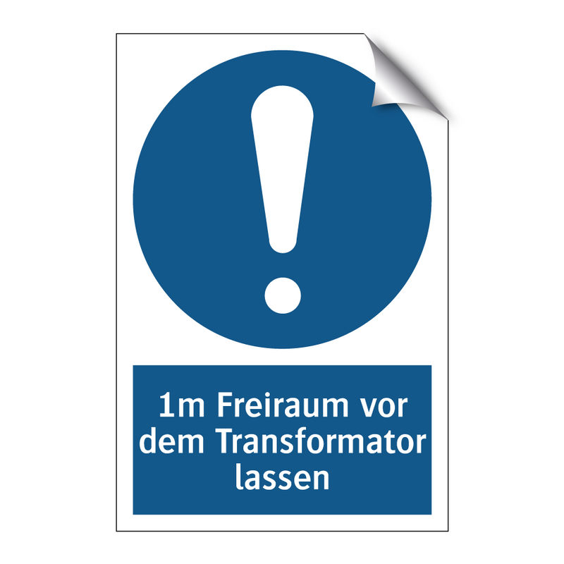 1m Freiraum vor dem Transformator lassen