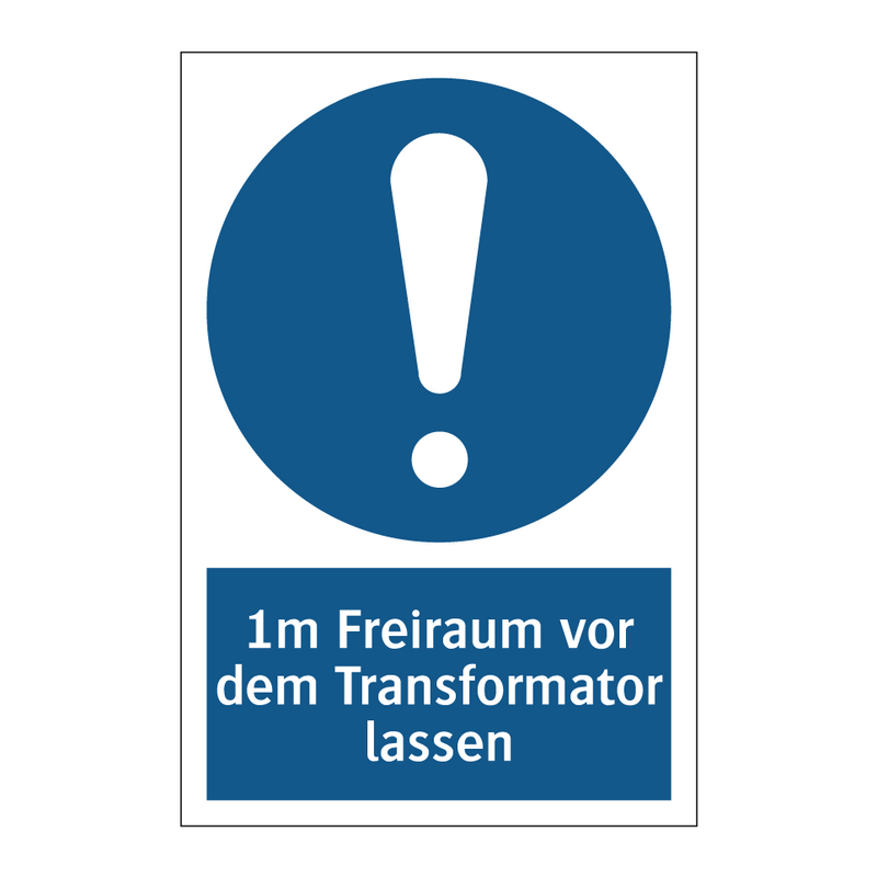 1m Freiraum vor dem Transformator lassen