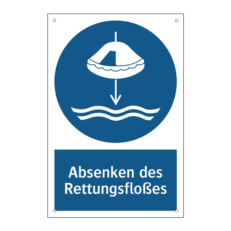 Absenken des Rettungsfloßes