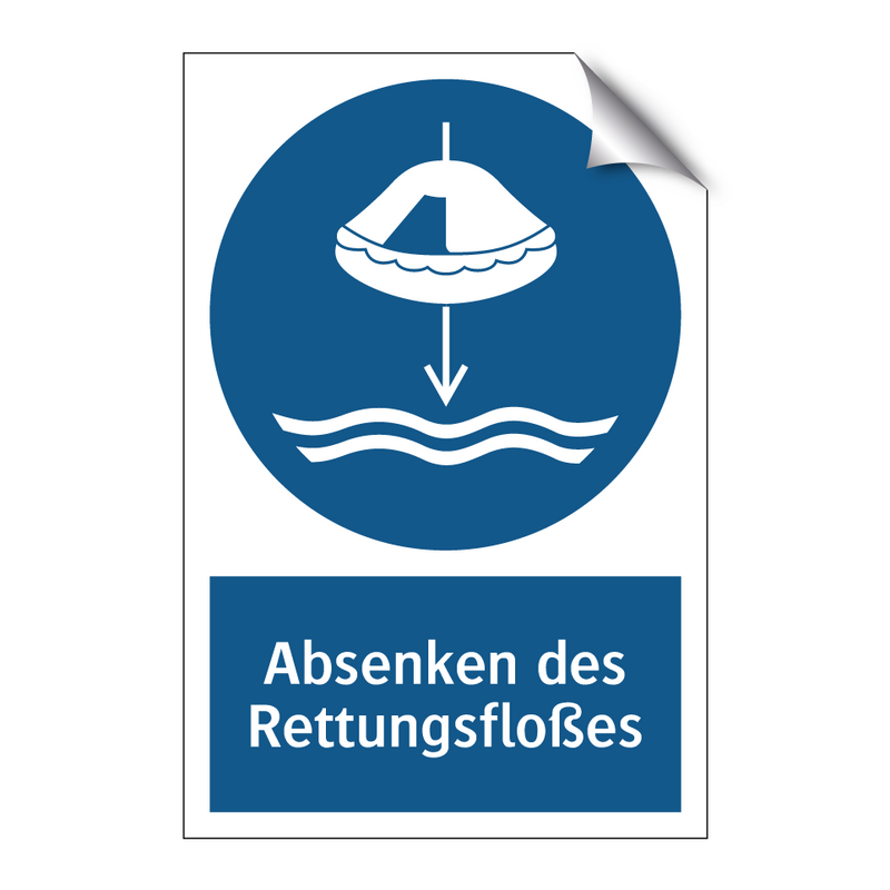 Absenken des Rettungsfloßes