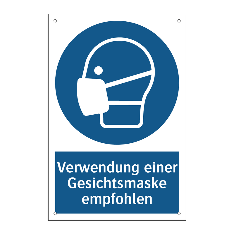 Verwendung einer Gesichtsmaske empfohlen