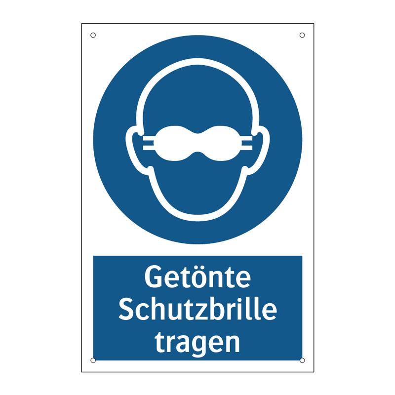 Getönte Schutzbrille tragen