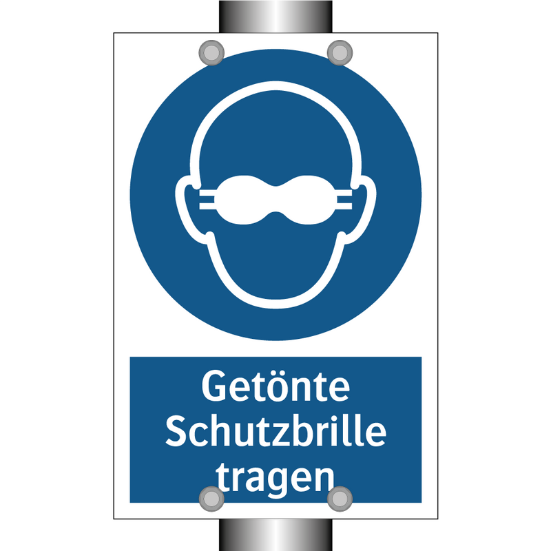 Getönte Schutzbrille tragen