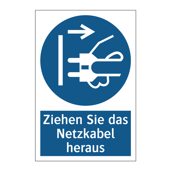 Ziehen Sie das Netzkabel heraus