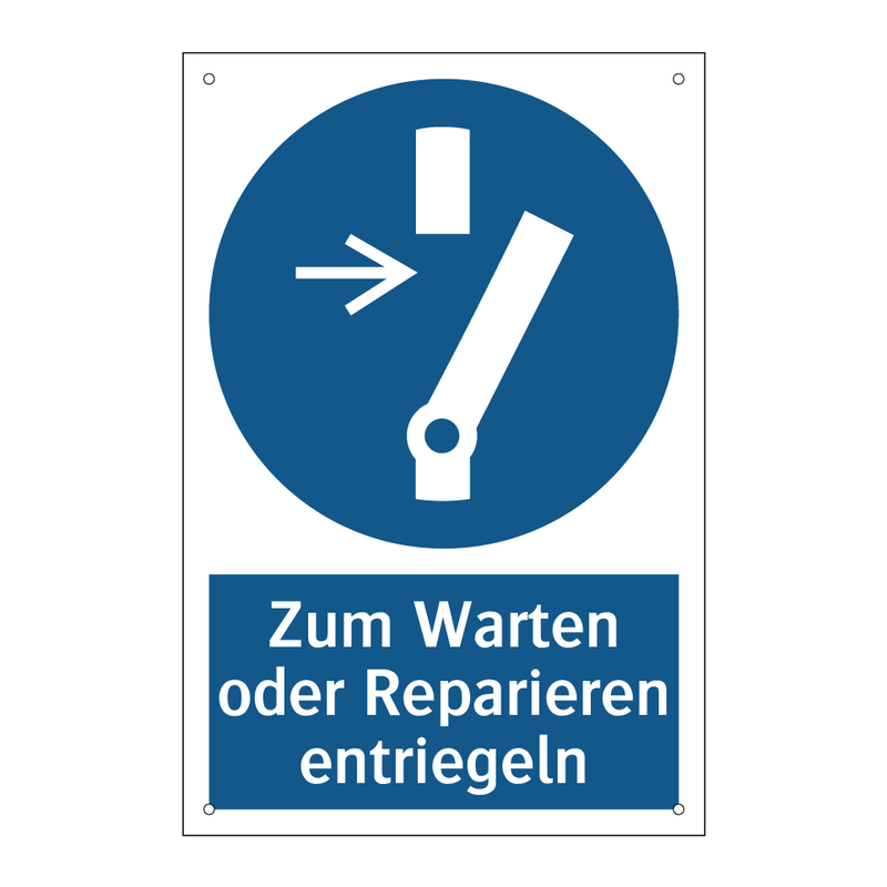 Zum Warten oder Reparieren entriegeln