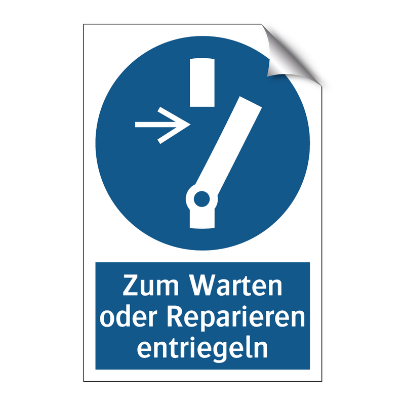 Zum Warten oder Reparieren entriegeln