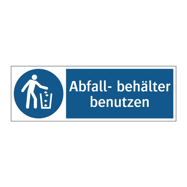 Abfall- behälter benutzen