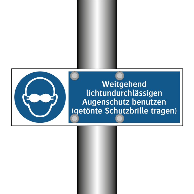 Weitgehend lichtundurchlässigen Augenschutz benutzen (getönte Schutzbrille tragen)