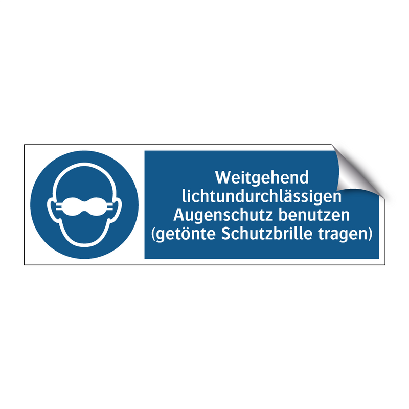 Weitgehend lichtundurchlässigen Augenschutz benutzen (getönte Schutzbrille tragen)