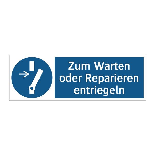 Zum Warten oder Reparieren entriegeln