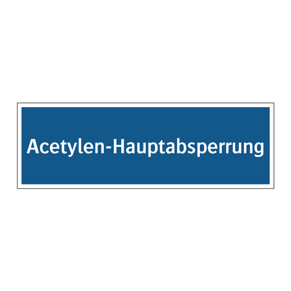 Acetylen-Hauptabsperrung