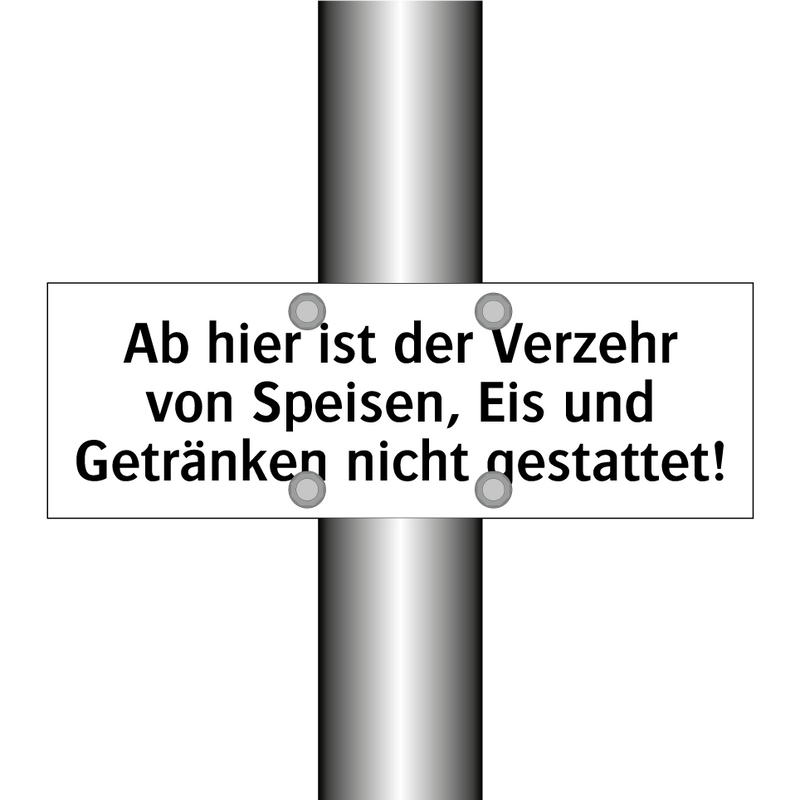 Ab hier ist der Verzehr von Speisen, Eis und Getränken nicht gestattet!