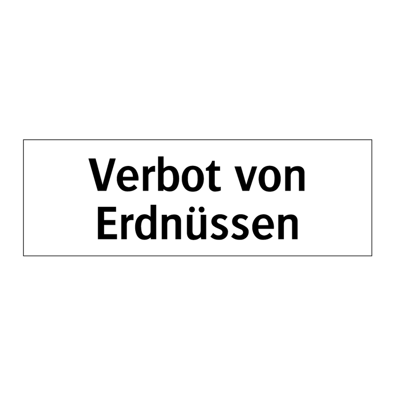 Verbot von Erdnüssen