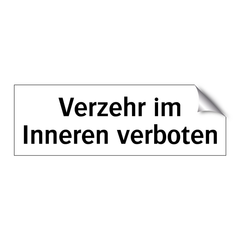 Verzehr im Inneren verboten