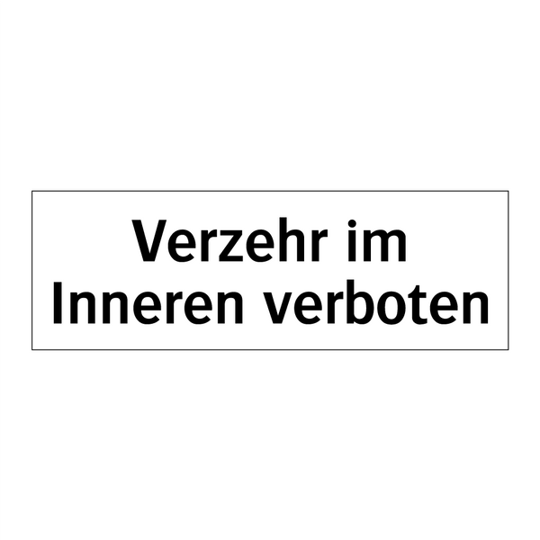 Verzehr im Inneren verboten