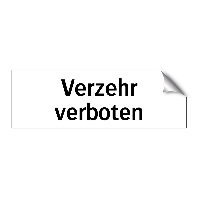 Verzehr verboten