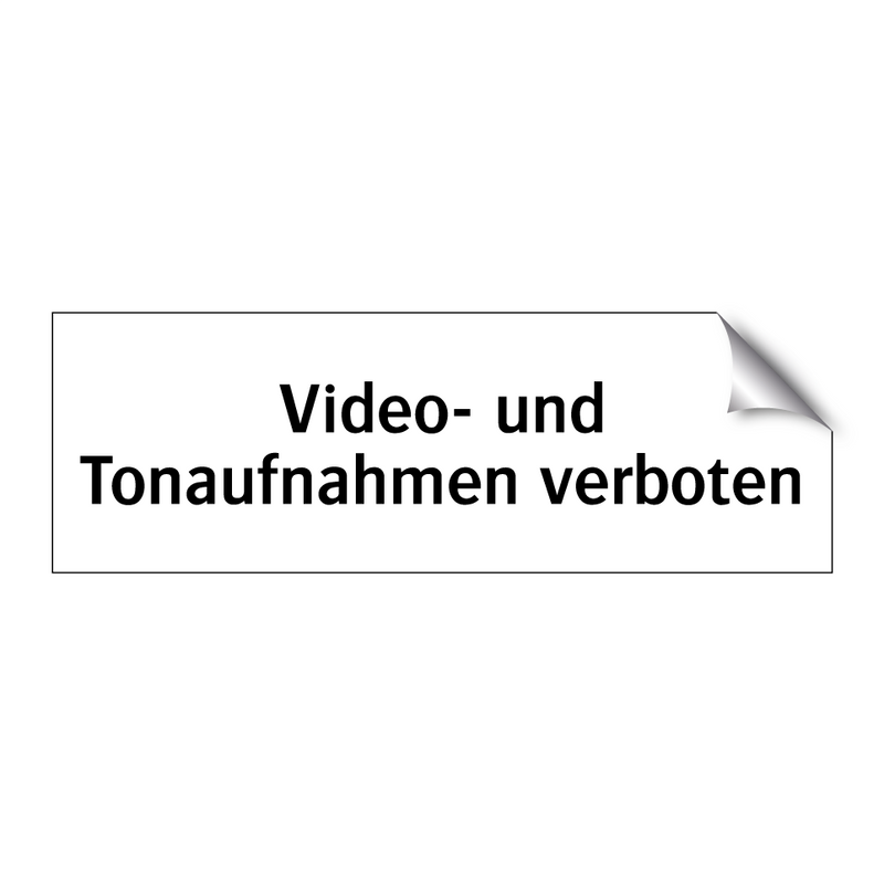 Video- und Tonaufnahmen verboten