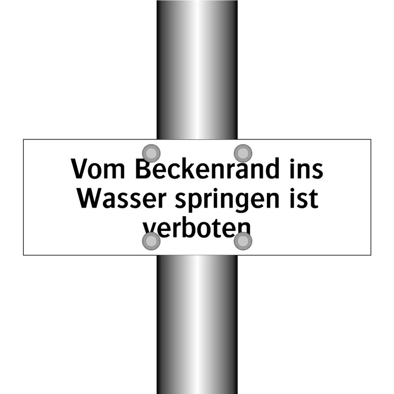 Vom Beckenrand ins Wasser springen ist verboten